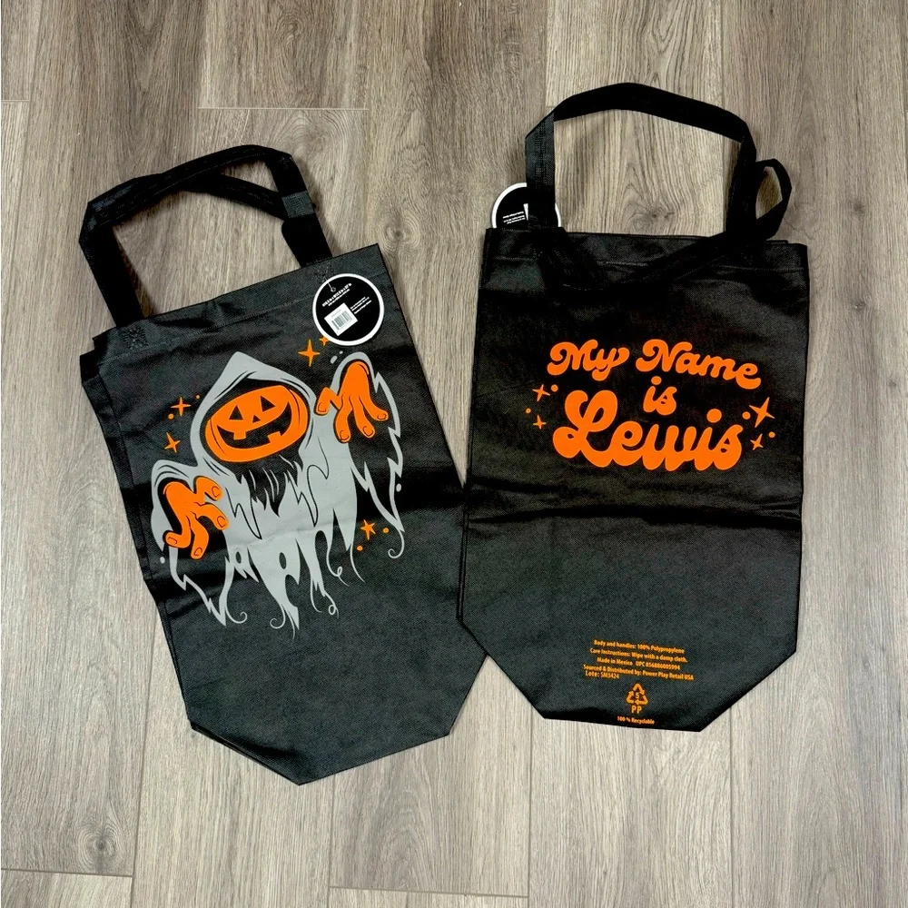Target Bullseye Set of 2 Halloween My Name is Lewis Trick or Treat Large Bags